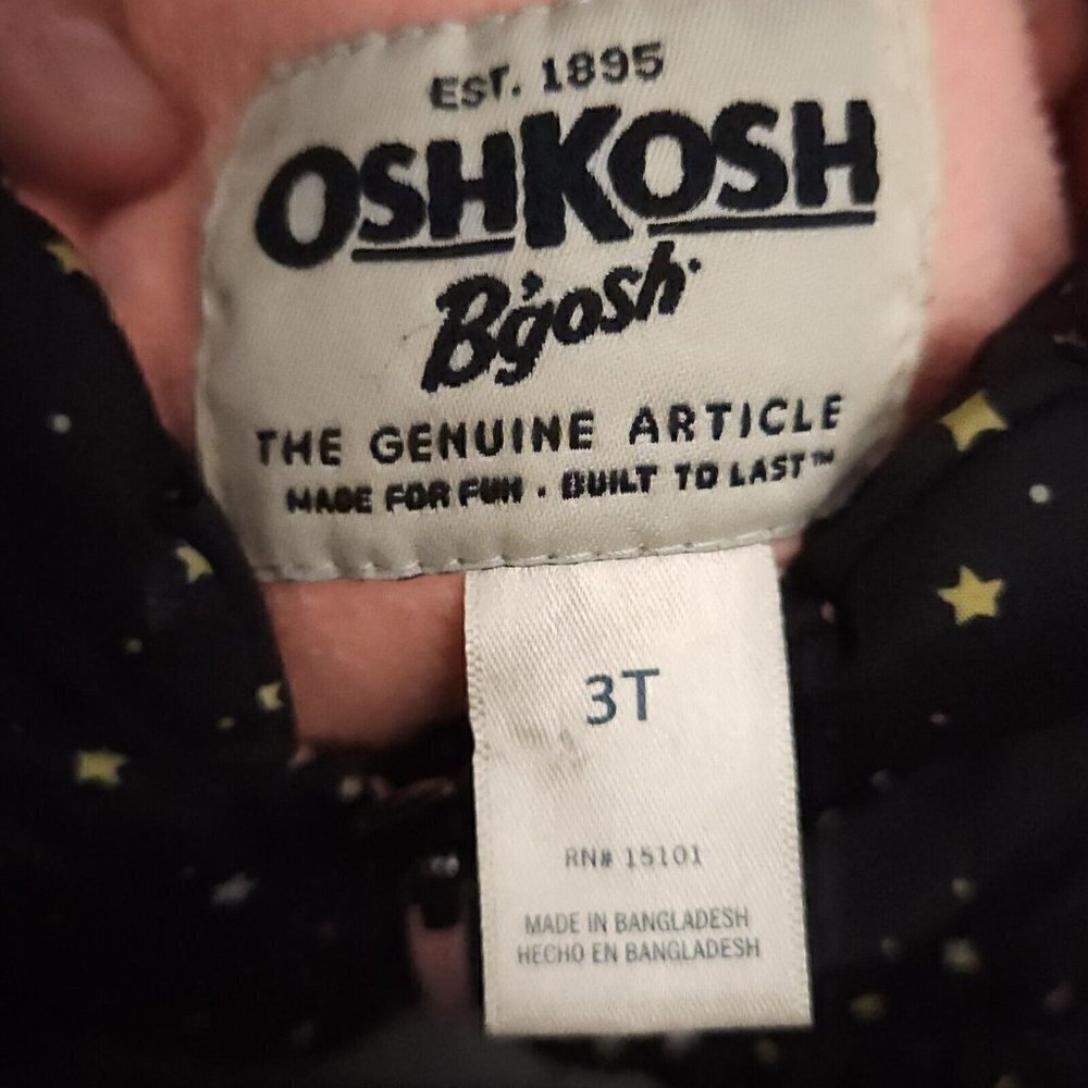 Osh Kosh B'gosh Girls Toddler Black Celestial Puffer Vest 3T - Picture 4 of 6